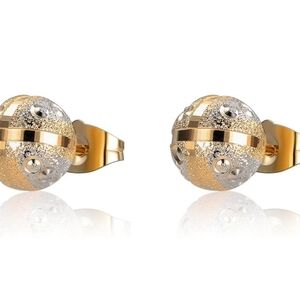 NOT FOR SALE!! Ball Gold Stud Earrings
